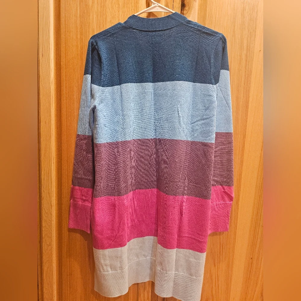 NWOT Lands' End Colorblock Cardigan - Picture 5 of 5